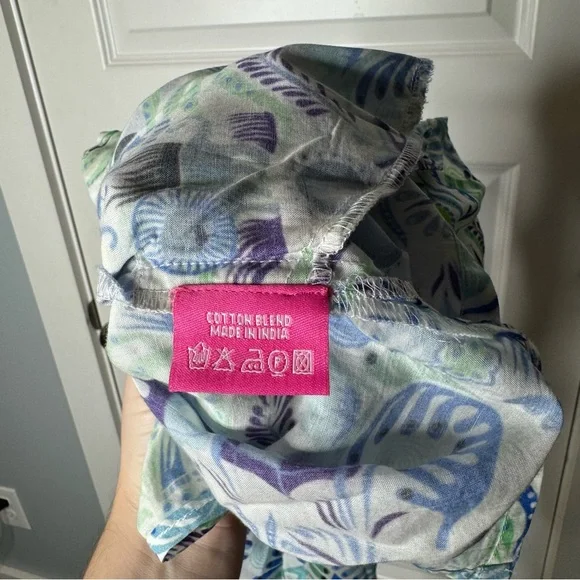 Nimo With Love Cotton Print Kaftan Midi Dress with Tassel - Picture 10 of 10